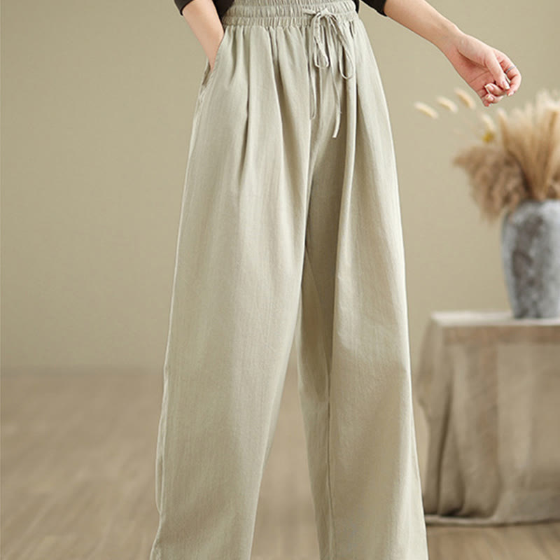 Tactile Cotton Straight-Leg Mindful Meditation Pants