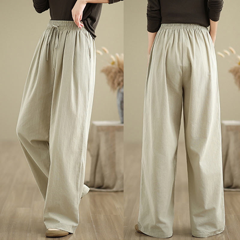 Tactile Cotton Straight-Leg Mindful Meditation Pants