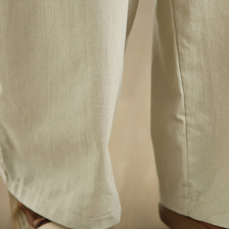 Tactile Cotton Straight-Leg Mindful Meditation Pants