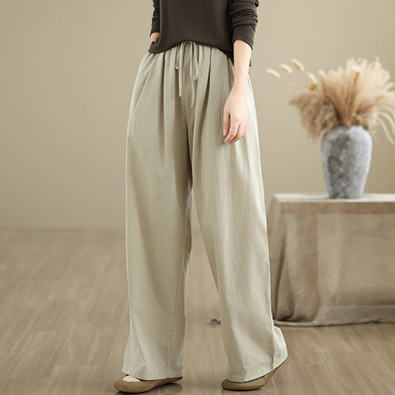 Tactile Cotton Straight-Leg Mindful Meditation Pants