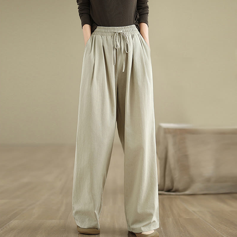 Tactile Cotton Straight-Leg Mindful Meditation Pants