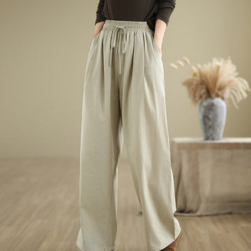 Tactile Cotton Straight-Leg Mindful Meditation Pants