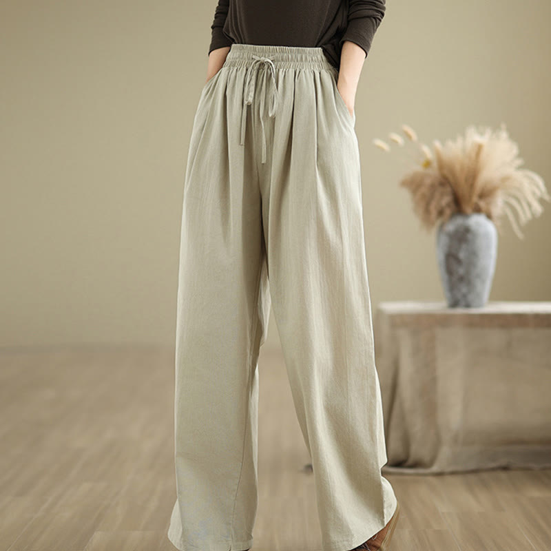 Tactile Cotton Straight-Leg Mindful Meditation Pants