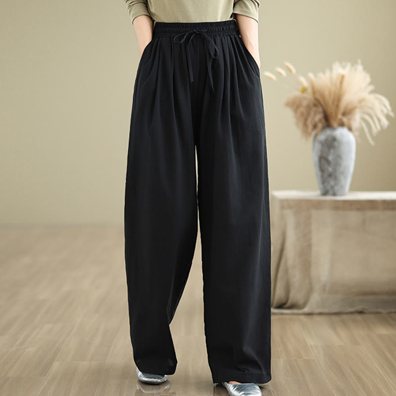 Tactile Cotton Straight-Leg Mindful Meditation Pants