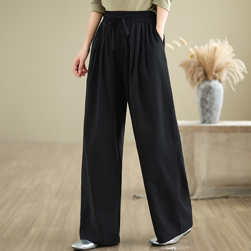 Tactile Cotton Straight-Leg Mindful Meditation Pants