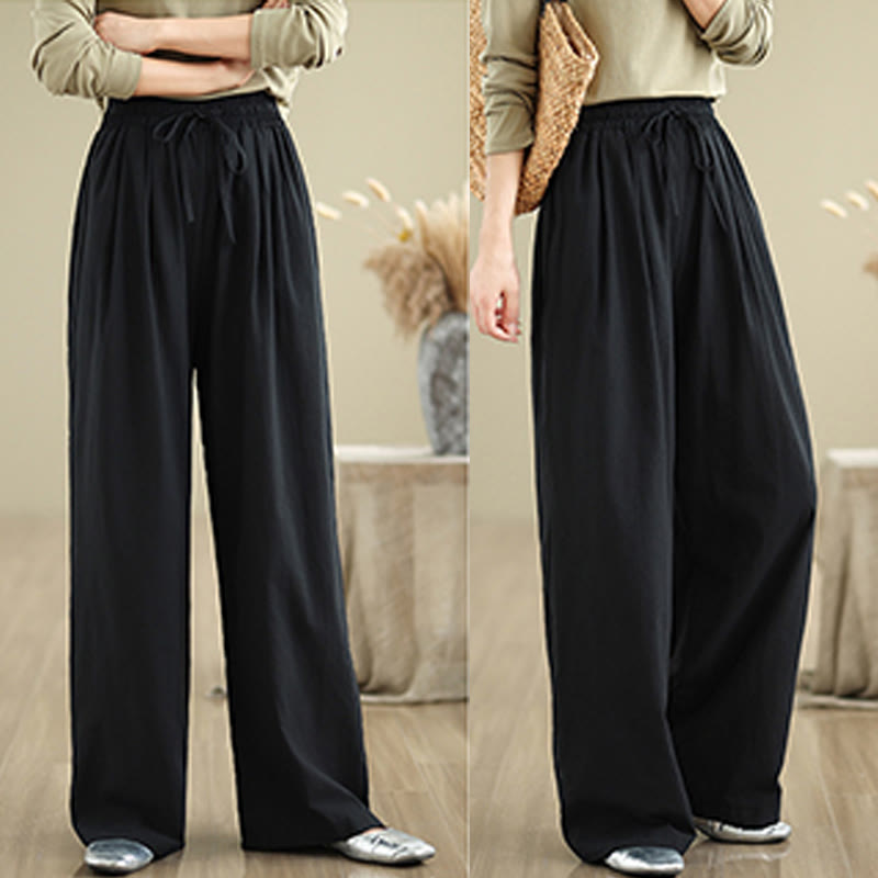 Tactile Cotton Straight-Leg Mindful Meditation Pants