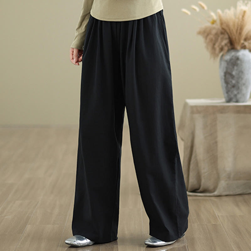 Tactile Cotton Straight-Leg Mindful Meditation Pants