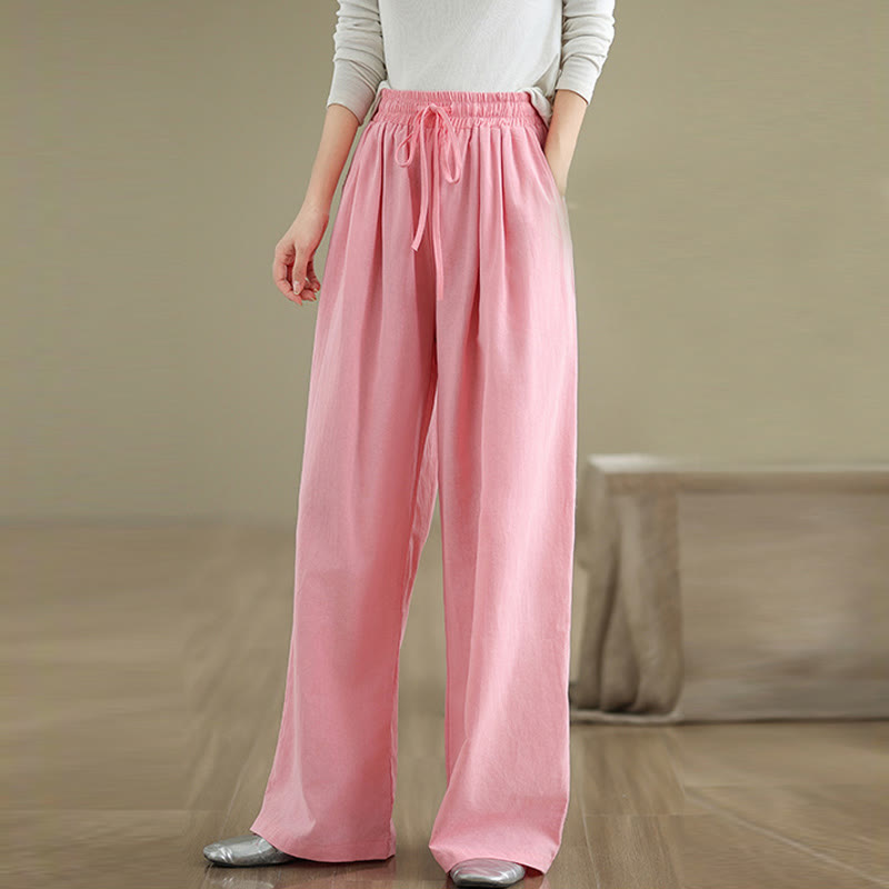 Tactile Cotton Straight-Leg Mindful Meditation Pants