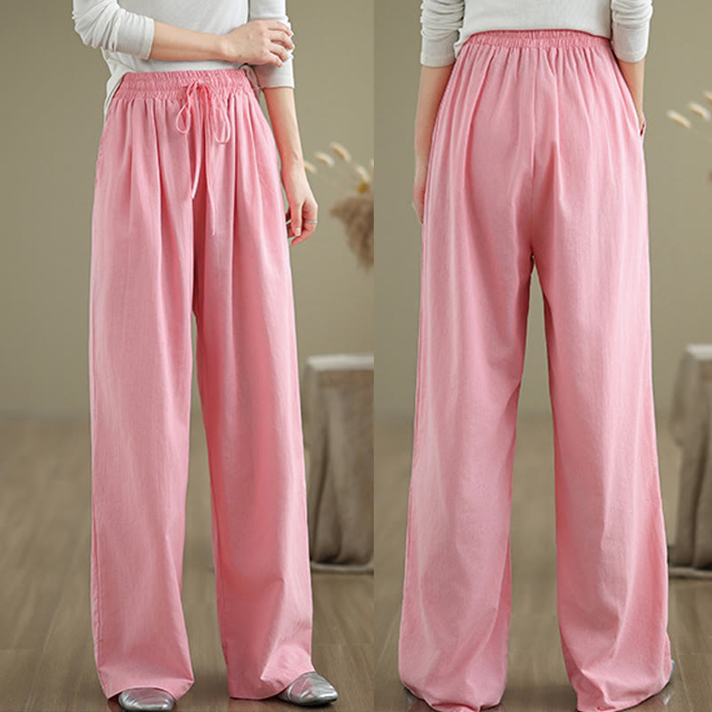Tactile Cotton Straight-Leg Mindful Meditation Pants