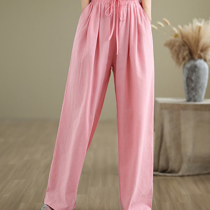Tactile Cotton Straight-Leg Mindful Meditation Pants