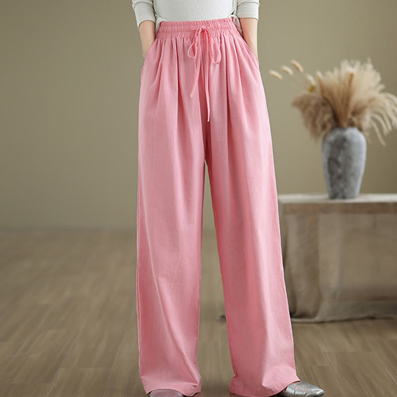 Tactile Cotton Straight-Leg Mindful Meditation Pants