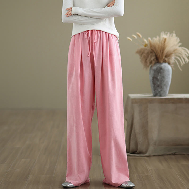 Tactile Cotton Straight-Leg Mindful Meditation Pants