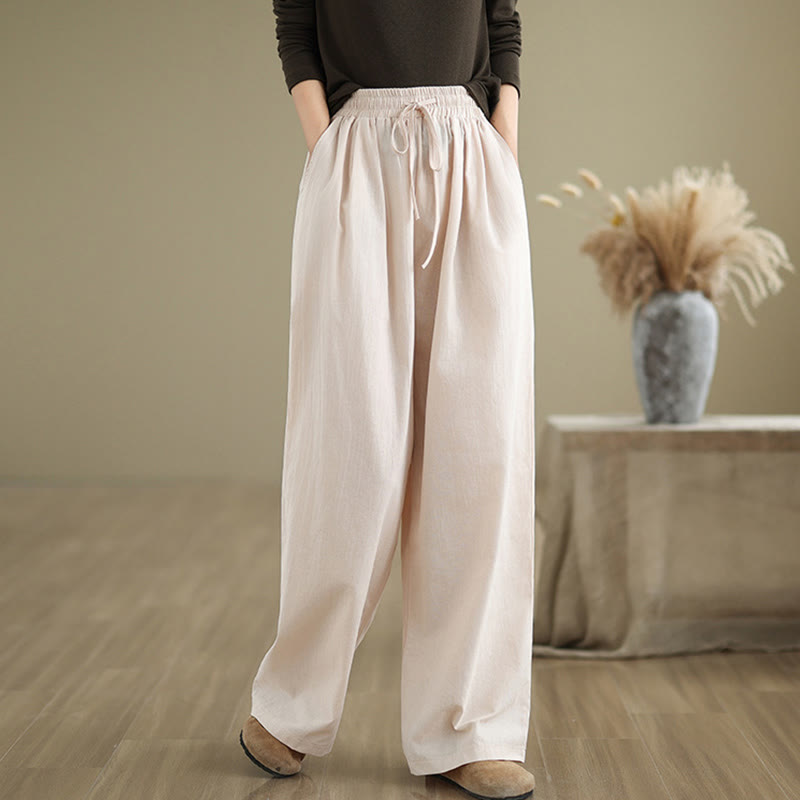 Tactile Cotton Straight-Leg Mindful Meditation Pants
