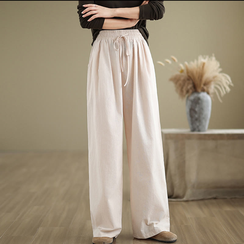 Tactile Cotton Straight-Leg Mindful Meditation Pants