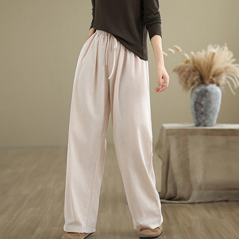 Tactile Cotton Straight-Leg Mindful Meditation Pants
