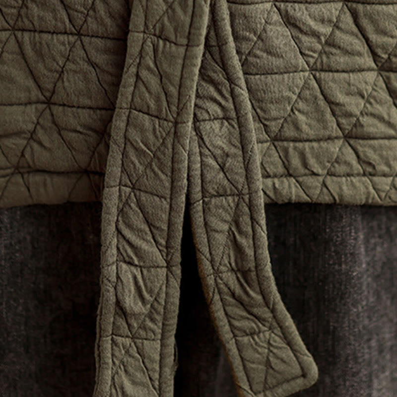 Women's Buttons Long Sleeve Thickened Cotton Jacket With Pockets