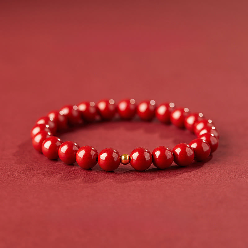 925 Sterling Silver Cinnabar Beads Blessing Bracelet