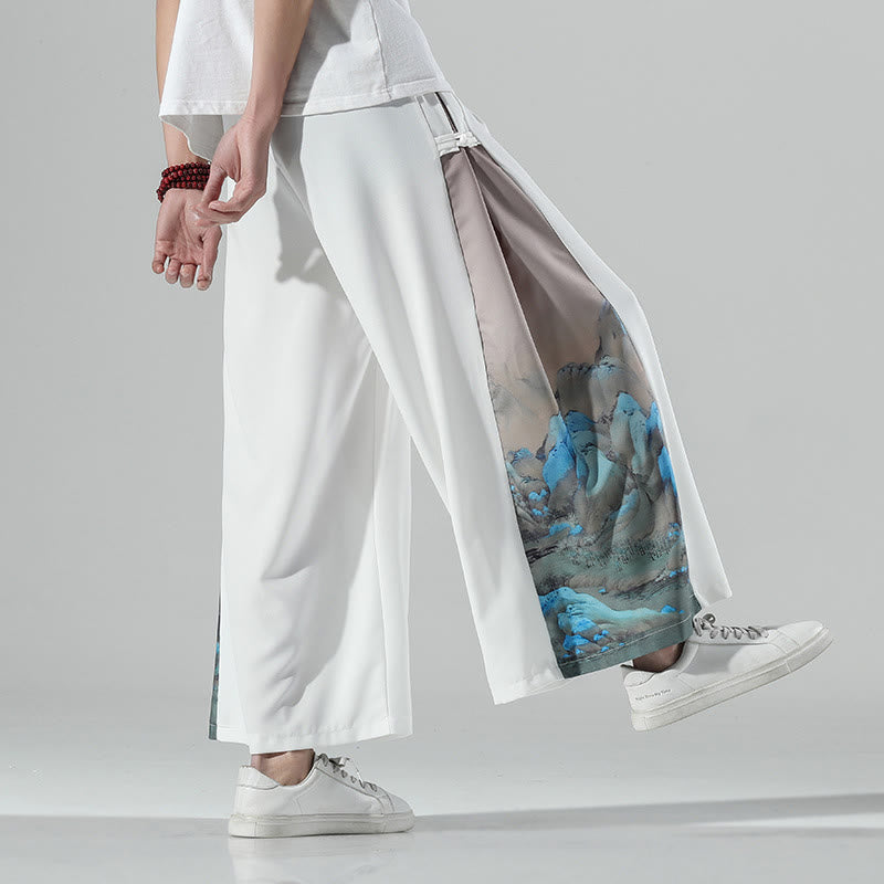 Mountain Pattern Wide-Leg Grounding Meditation Pants