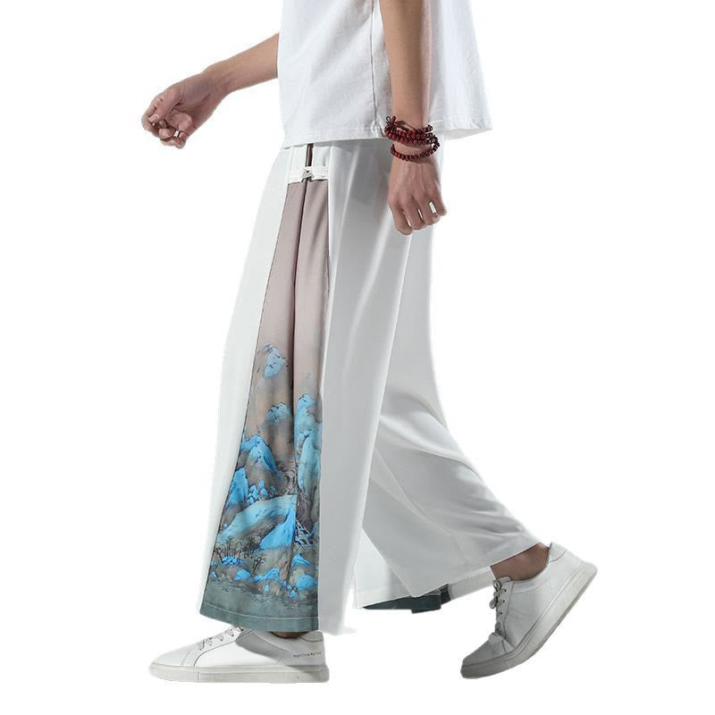 Mountain Pattern Wide-Leg Grounding Meditation Pants