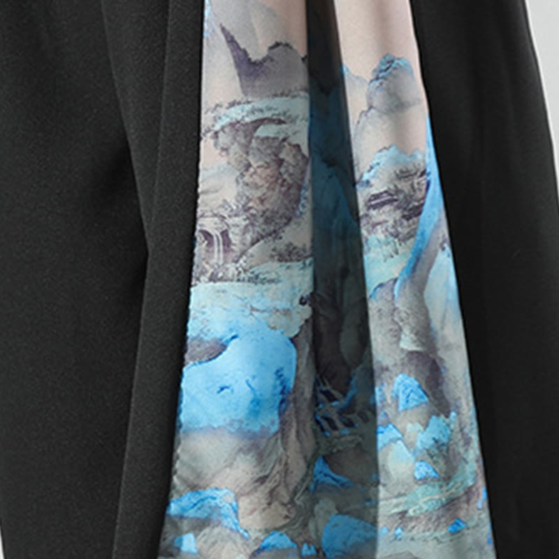 Mountain Pattern Wide-Leg Grounding Meditation Pants