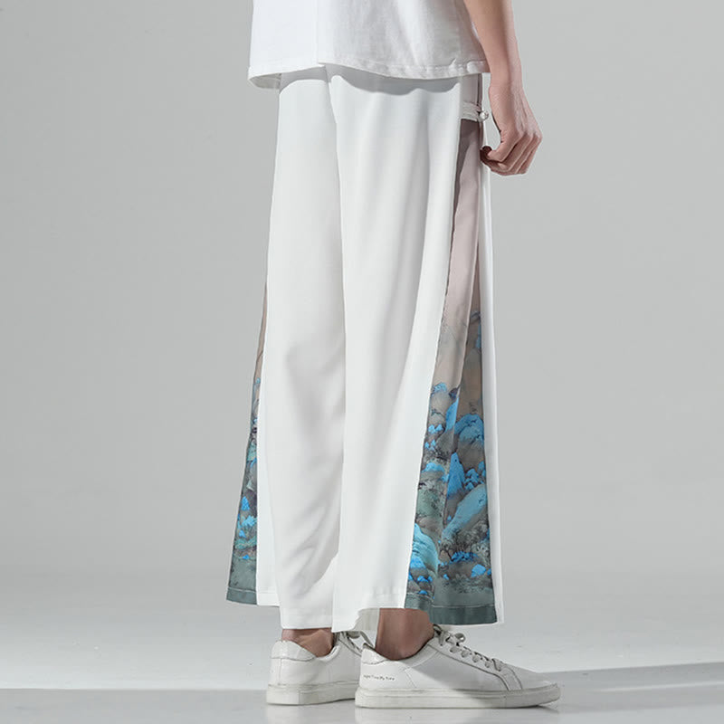 Mountain Pattern Wide-Leg Grounding Meditation Pants