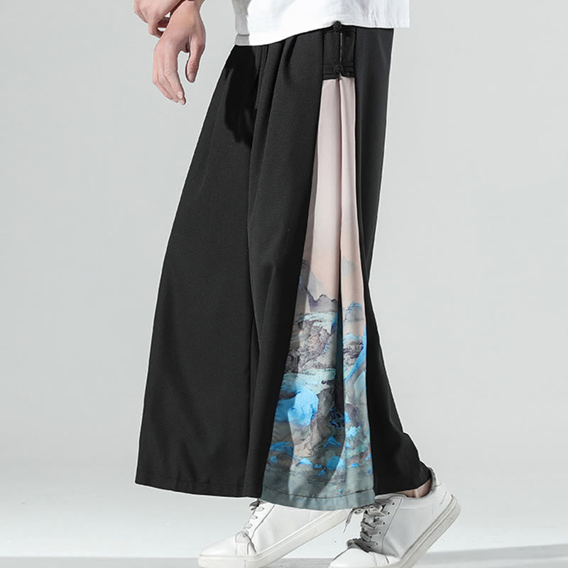 Mountain Pattern Wide-Leg Grounding Meditation Pants