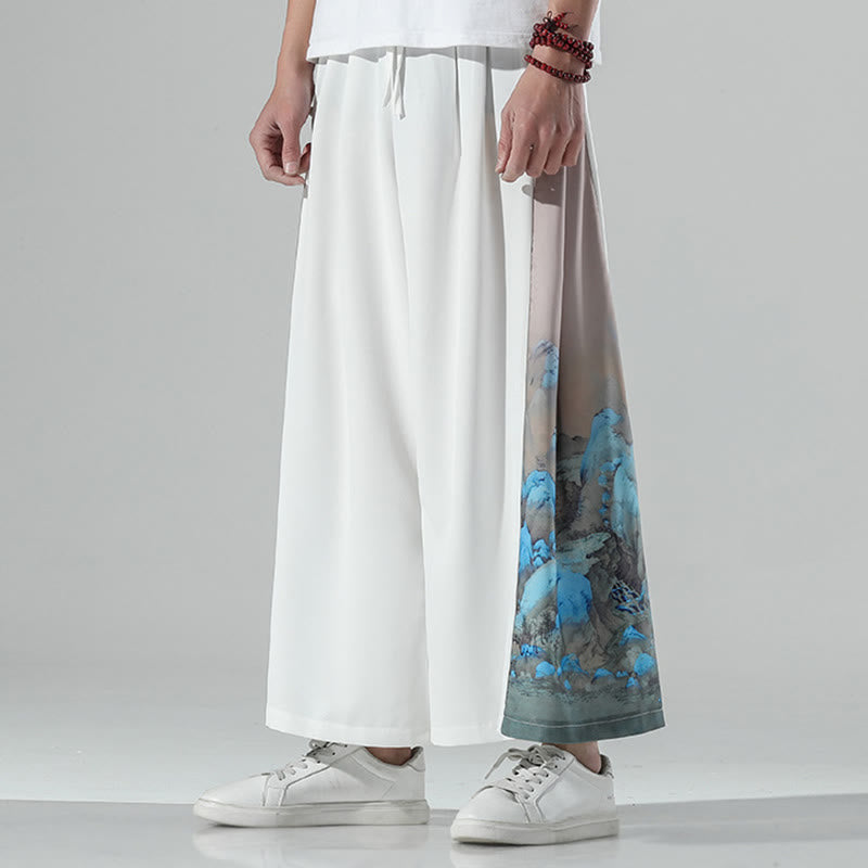 Mountain Pattern Wide-Leg Grounding Meditation Pants