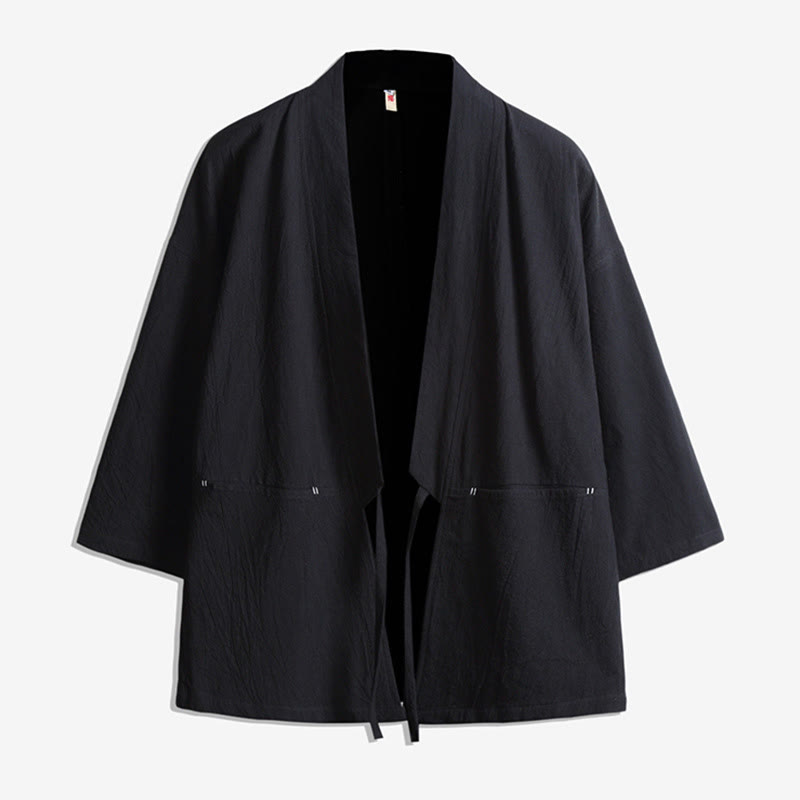 Lightweight Open-Front Three-Quarter Sleeve Mindful Kimono Jacket