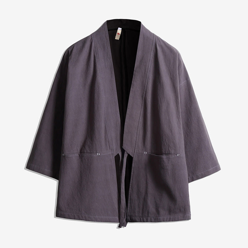 Lightweight Open-Front Three-Quarter Sleeve Mindful Kimono Jacket