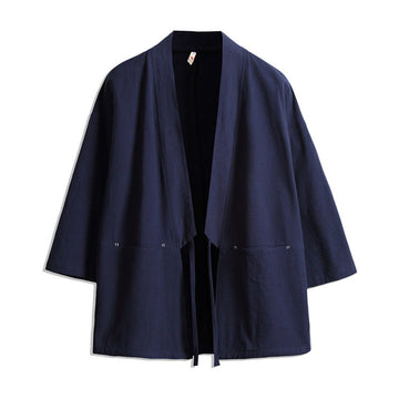 Lightweight Open-Front Three-Quarter Sleeve Mindful Kimono Jacket