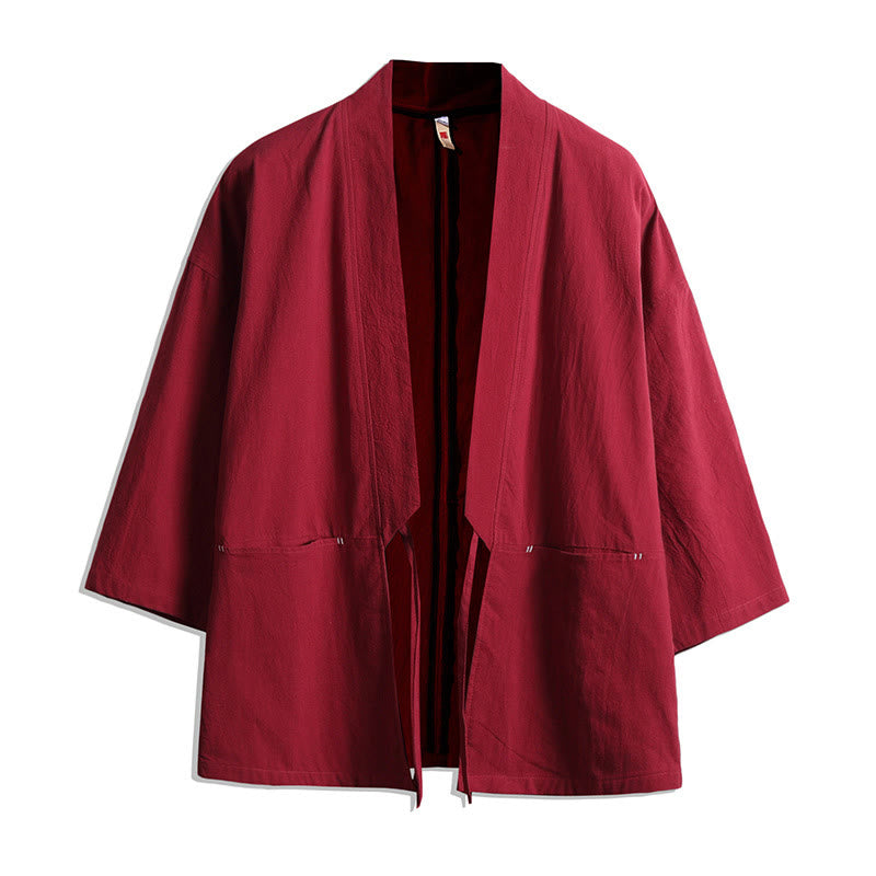 Lightweight Open-Front Three-Quarter Sleeve Mindful Kimono Jacket