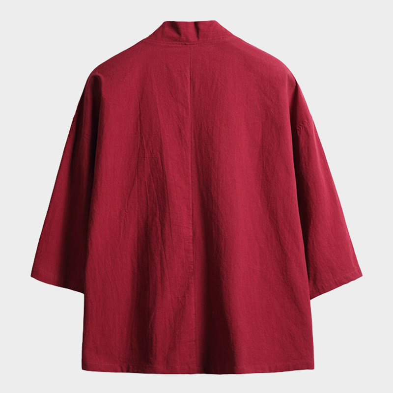 Lightweight Open-Front Three-Quarter Sleeve Mindful Kimono Jacket