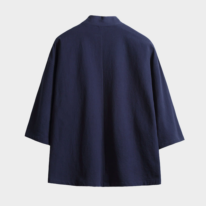 Lightweight Open-Front Three-Quarter Sleeve Mindful Kimono Jacket