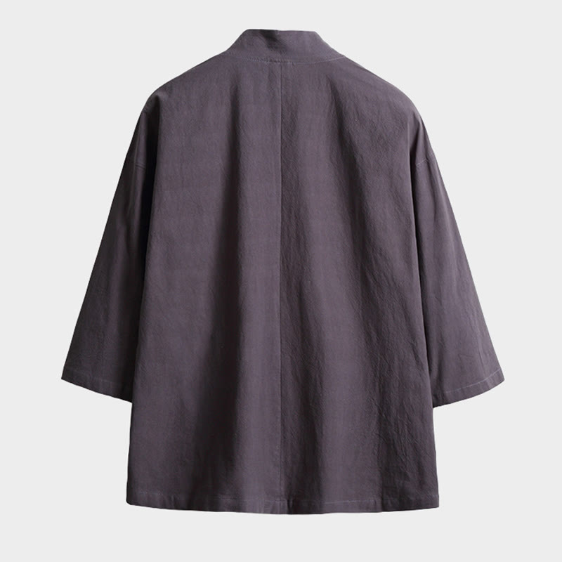 Lightweight Open-Front Three-Quarter Sleeve Mindful Kimono Jacket