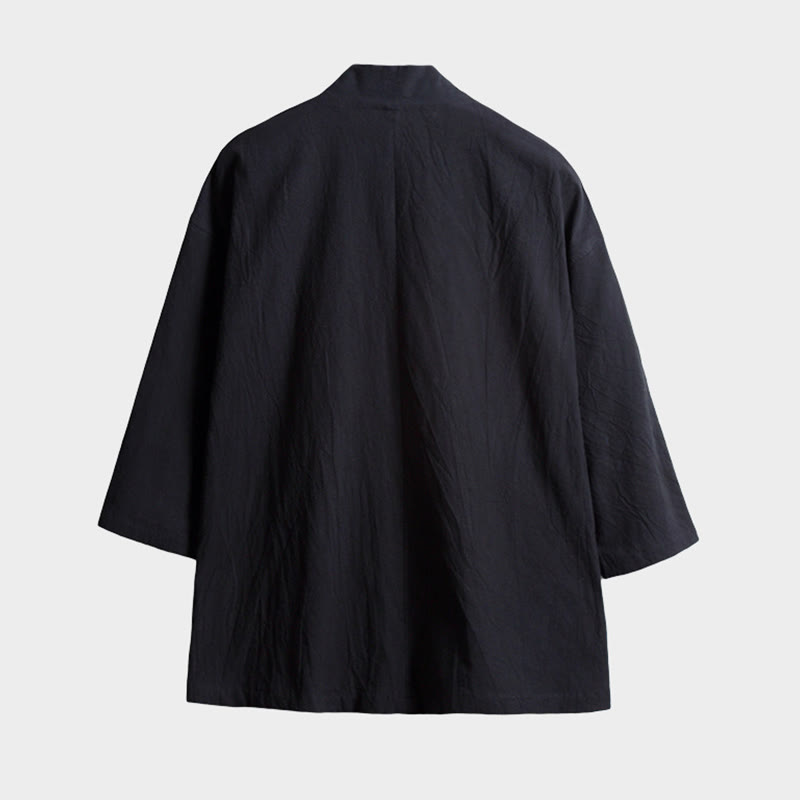 Lightweight Open-Front Three-Quarter Sleeve Mindful Kimono Jacket