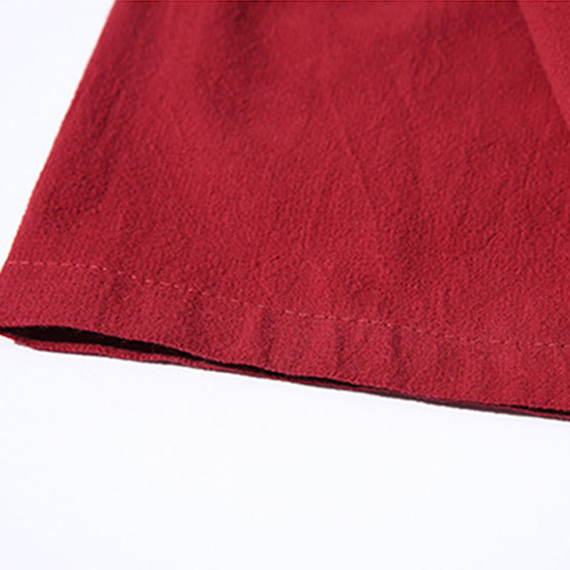 White Crane Auspicious Clouds Embroidery Three Quarter Sleeve Men's Kimono