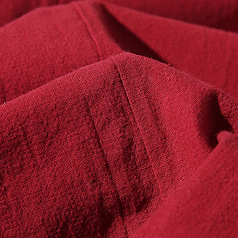 White Crane Auspicious Clouds Embroidery Three Quarter Sleeve Men's Kimono