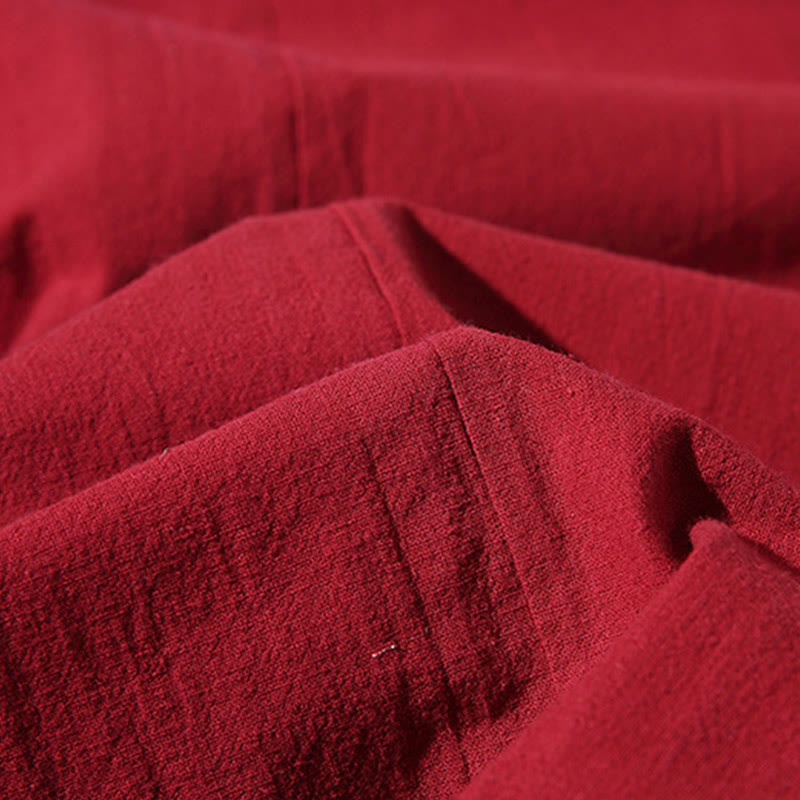 White Crane Auspicious Clouds Embroidery Three Quarter Sleeve Men's Kimono