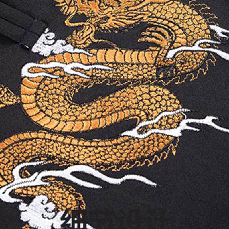 Structured Embroidered Frog-Button Midweight Meditation Jacket