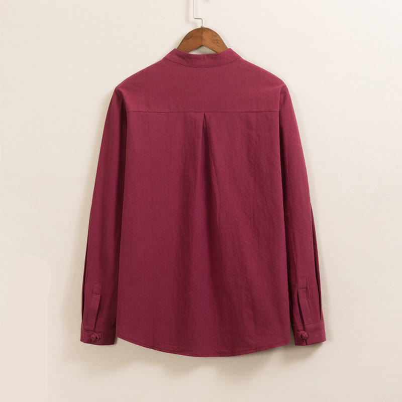 Cotton Frog-Button Minimalist Meditation Shirt and Pants Set