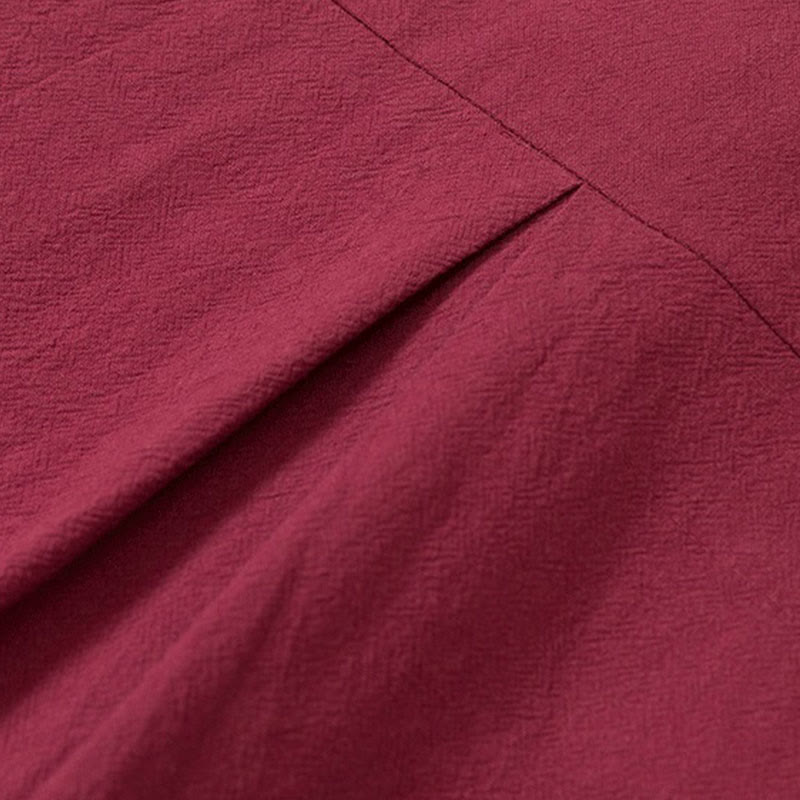 Cotton Frog-Button Minimalist Meditation Shirt and Pants Set