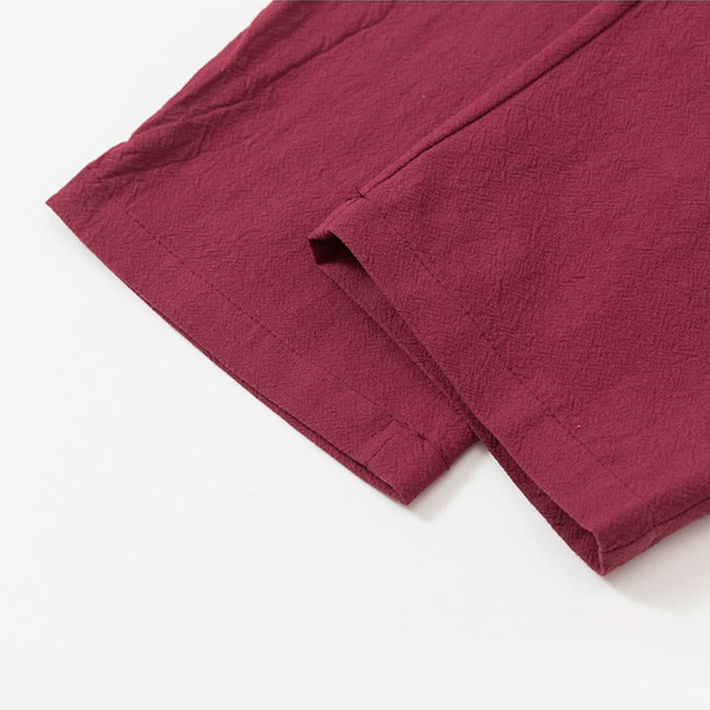 Cotton Frog-Button Minimalist Meditation Shirt and Pants Set