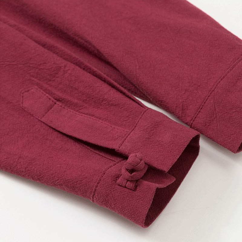 Cotton Frog-Button Minimalist Meditation Shirt and Pants Set