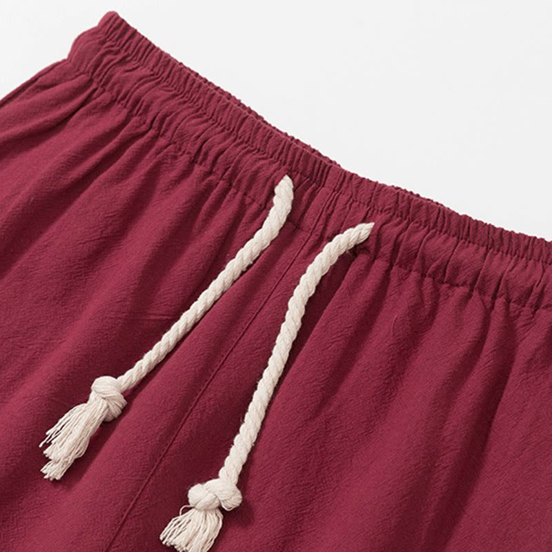 Cotton Frog-Button Minimalist Meditation Shirt and Pants Set