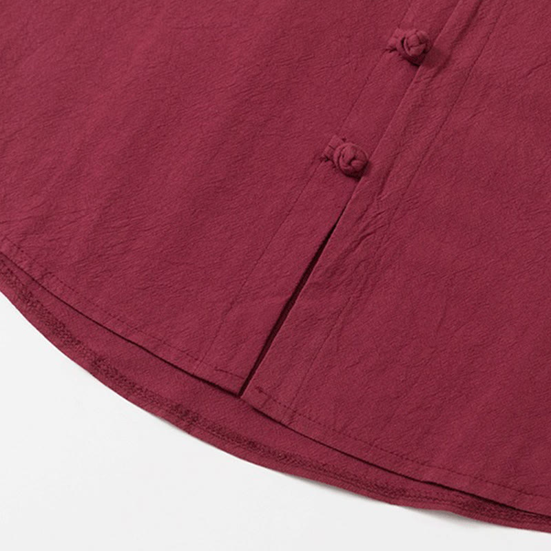 Cotton Frog-Button Minimalist Meditation Shirt and Pants Set