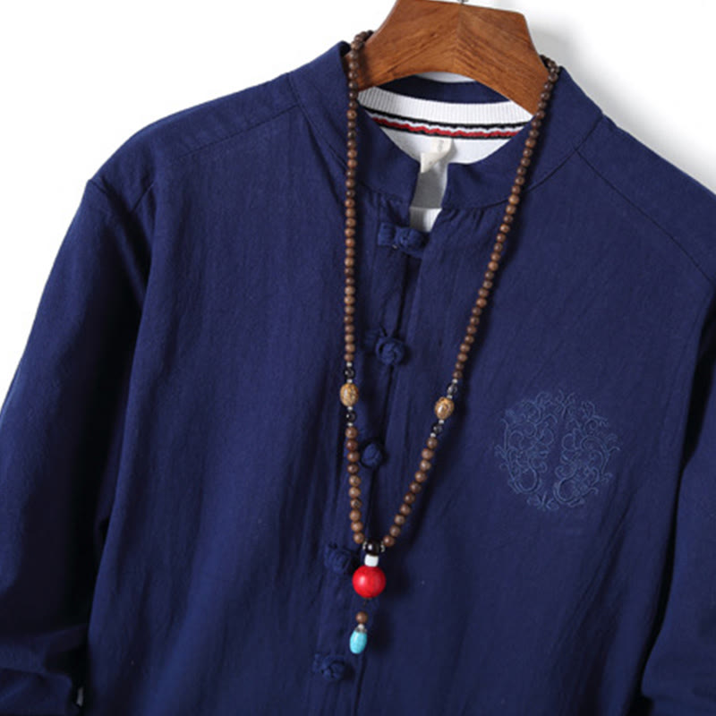 Breathable Cotton Frog-Button Men's Meditation Set