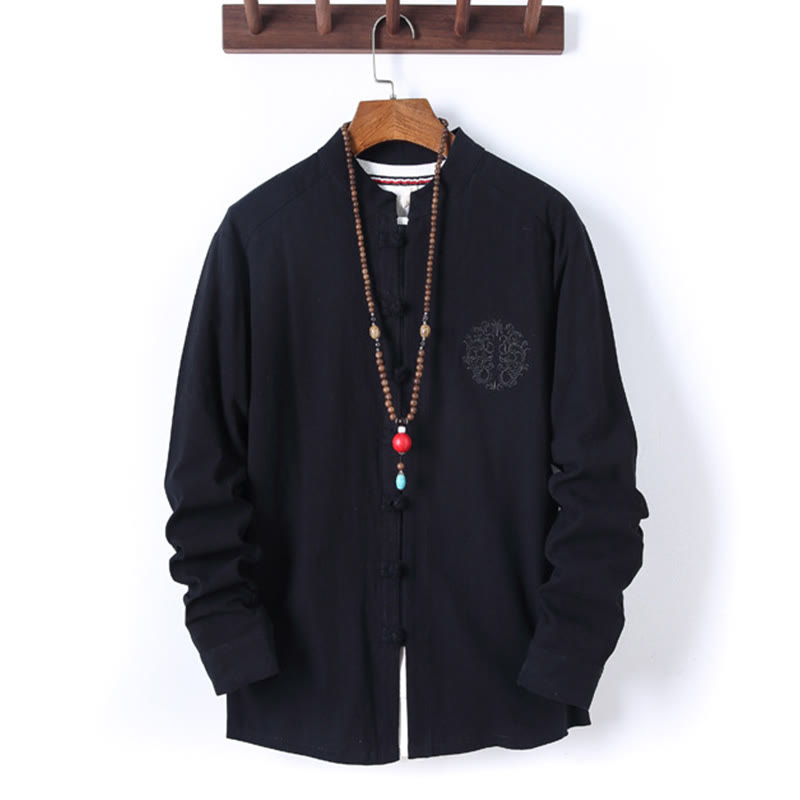 Breathable Cotton Frog-Button Men's Meditation Set