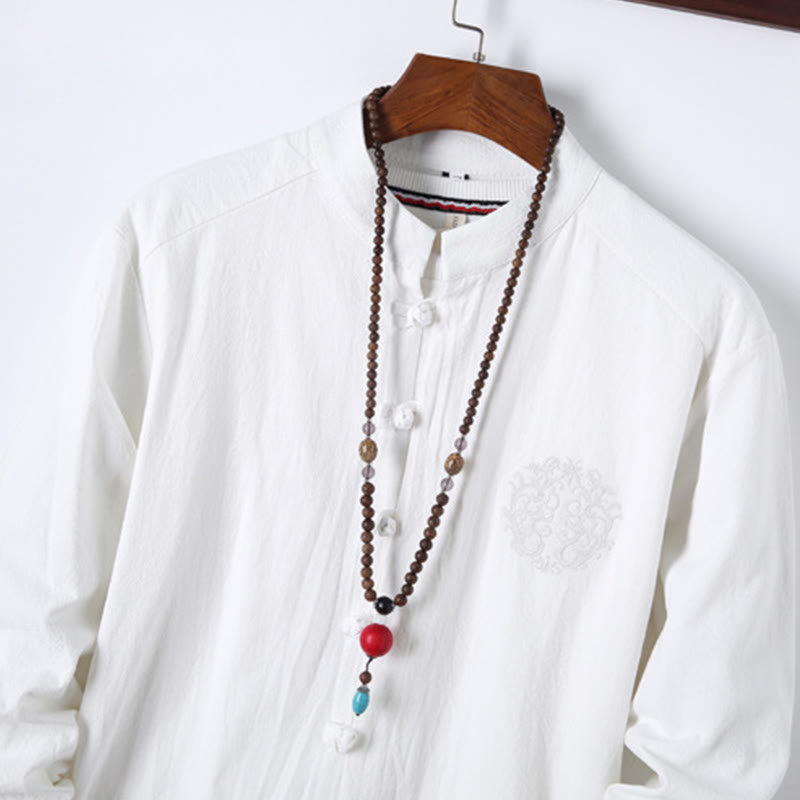 Breathable Cotton Frog-Button Men's Meditation Set