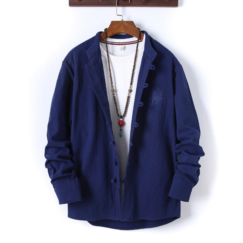 Breathable Cotton Frog-Button Men's Meditation Set
