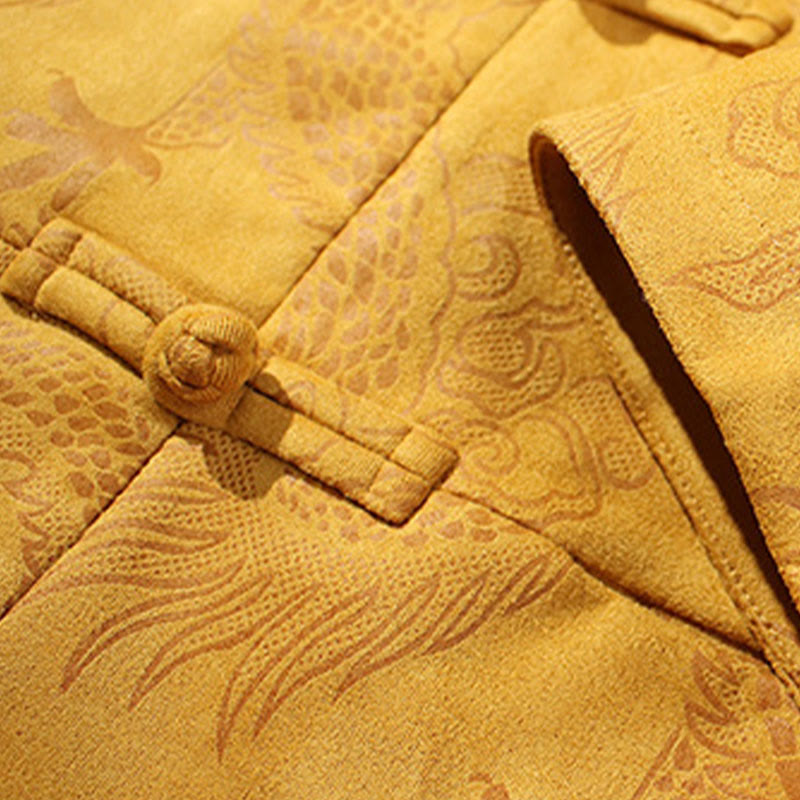 Tactile Stand-Collar Frog-Button Grounding Men's Jacket